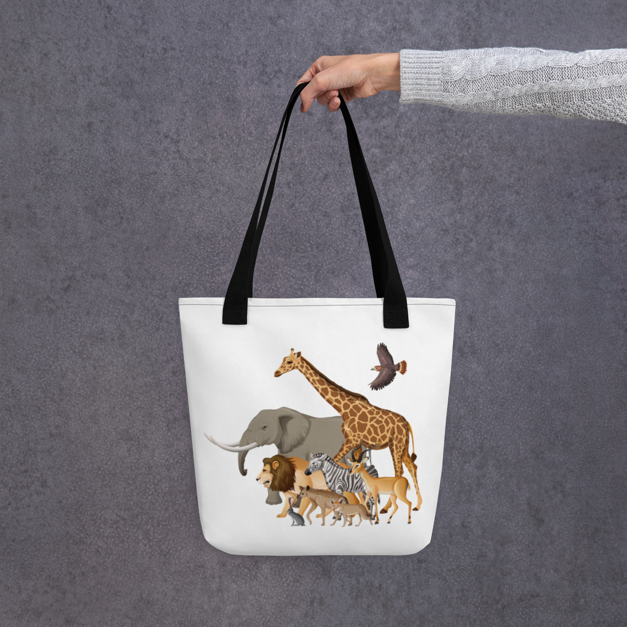 Wild Animals Walking Together Tote bag