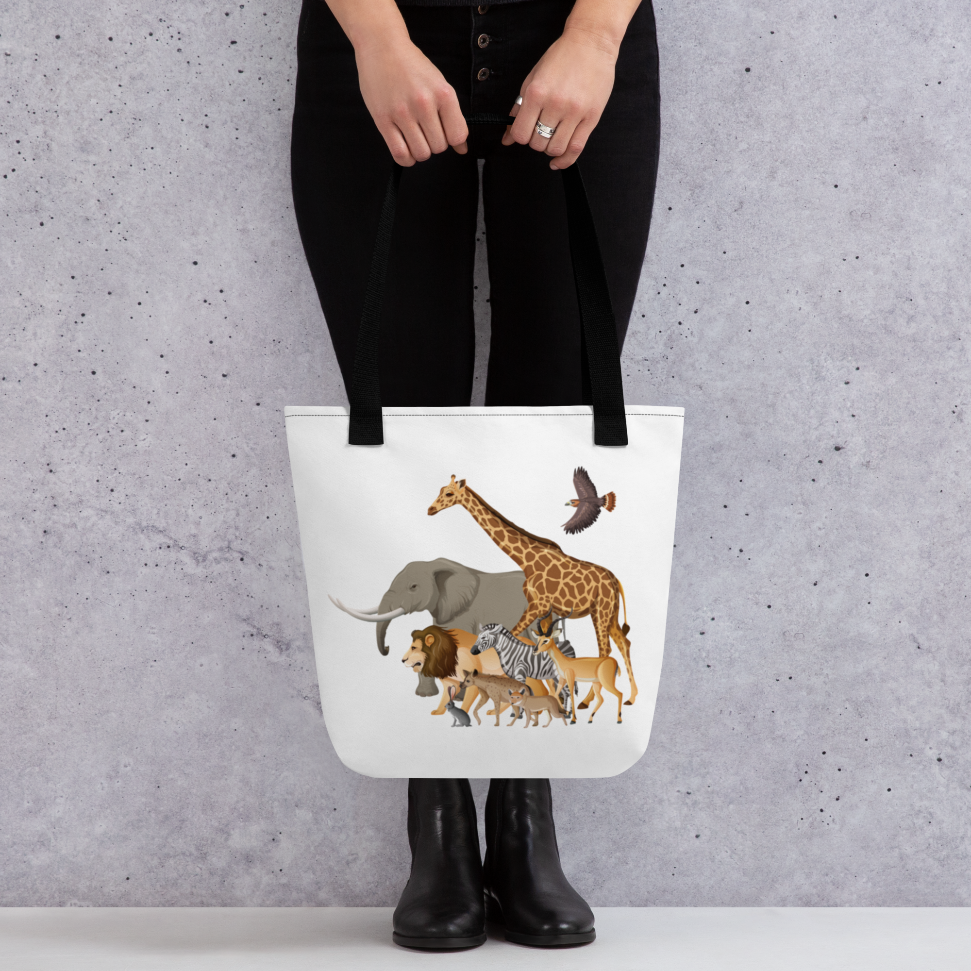 Wild Animals Walking Together Tote bag