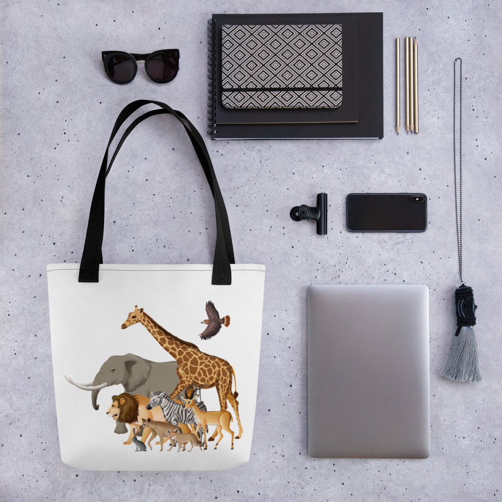 Wild Animals Walking Together Tote bag