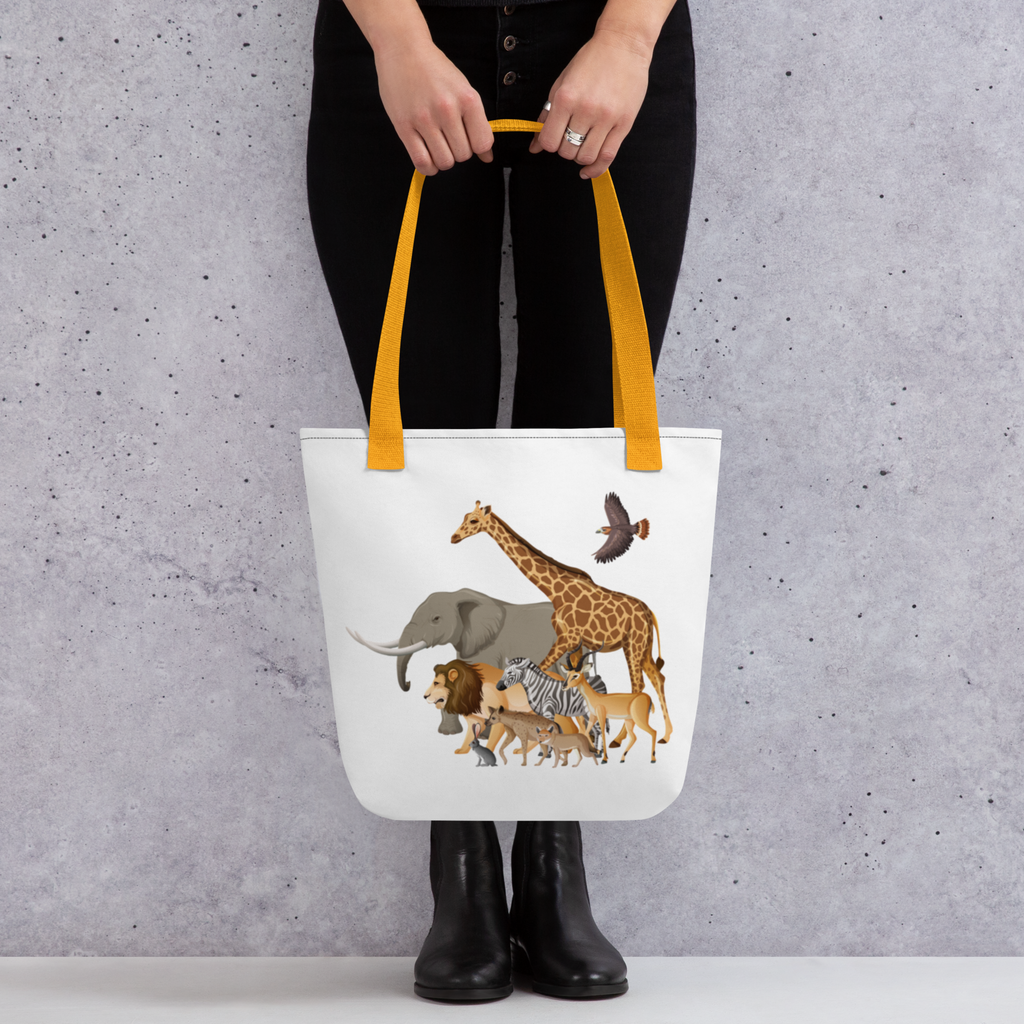 Wild Animals Walking Together Tote bag
