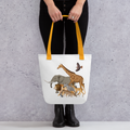 Wild Animals Walking Together Tote bag