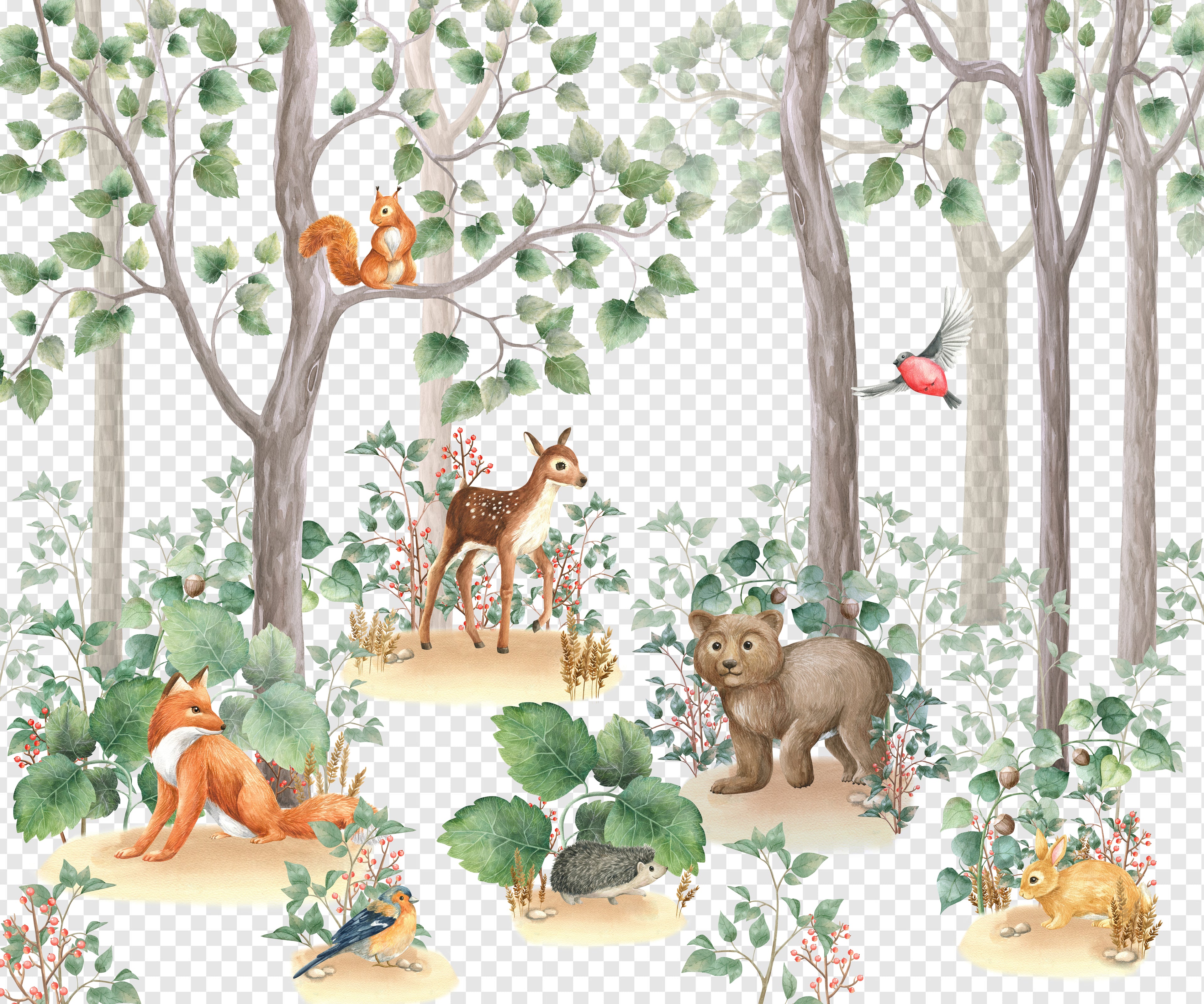 Watercolour Woodlands Nature Tote bag unisex