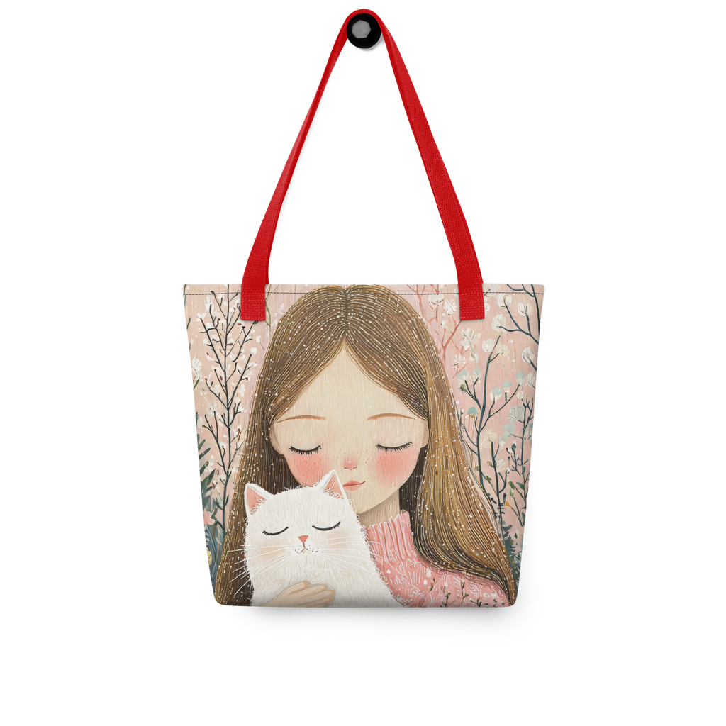 Girl and Cat Tote bag