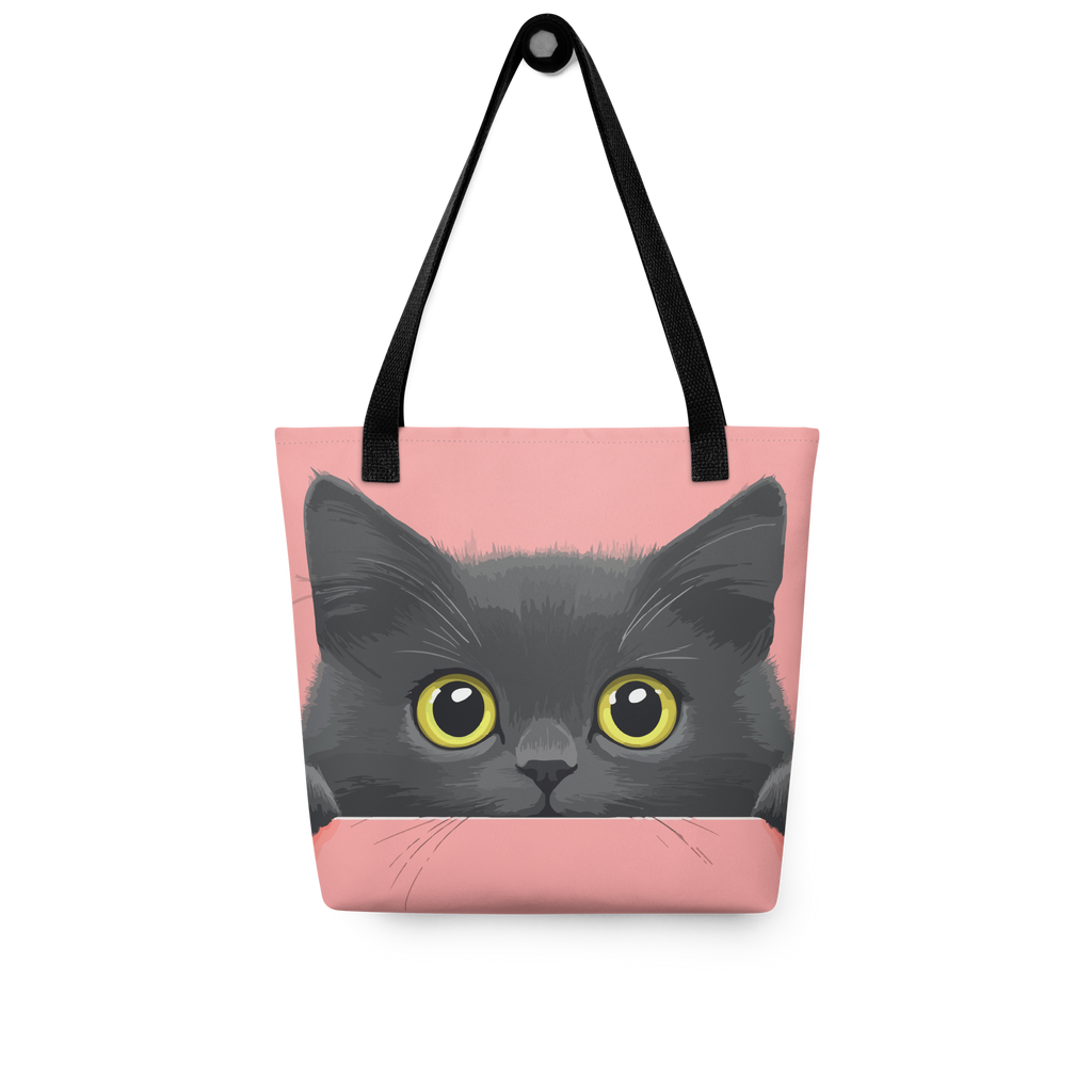 Comical cat peeking Tote bag