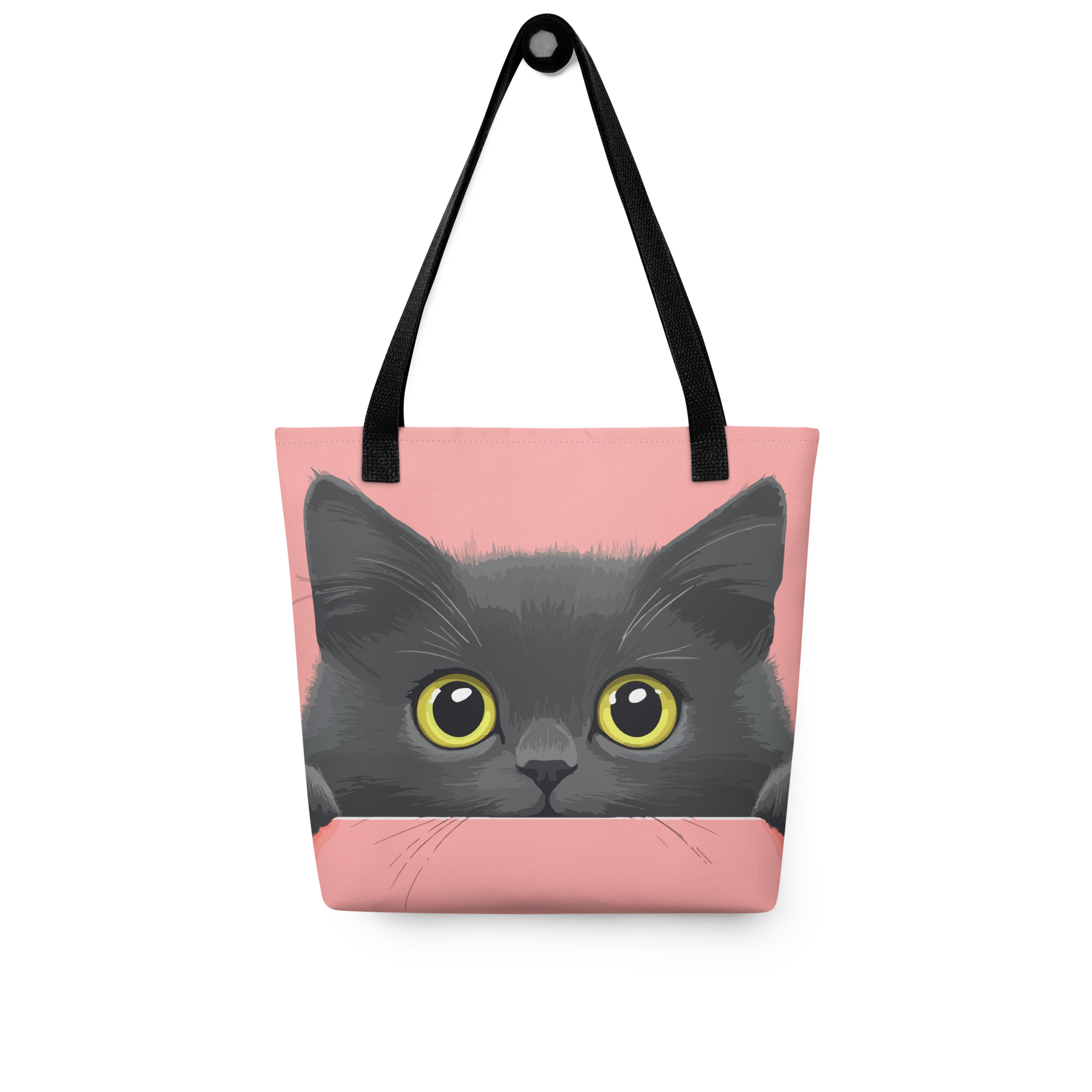 Comical cat peeking Tote bag