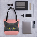 Comical cat peeking Tote bag