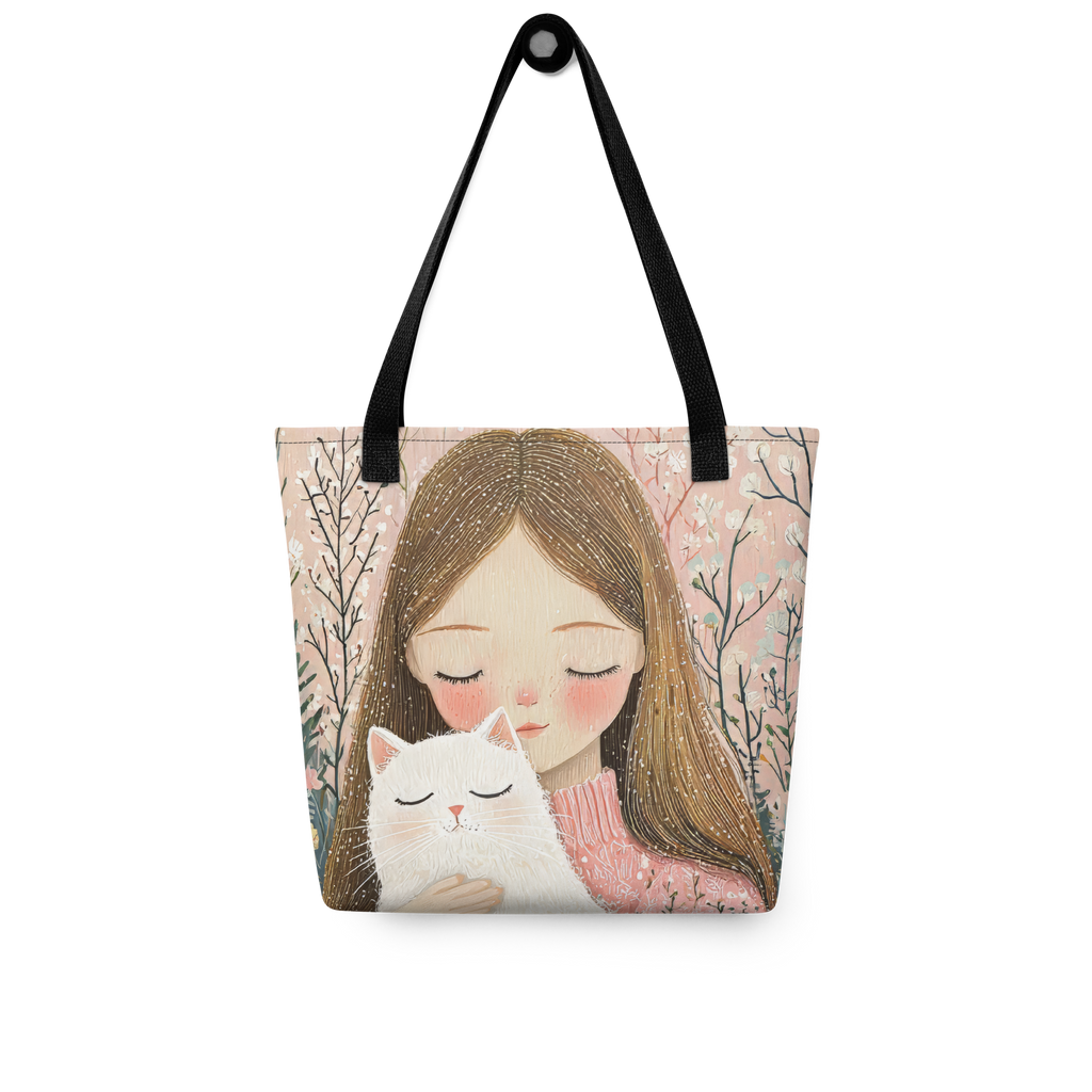 Girl and Cat Tote bag