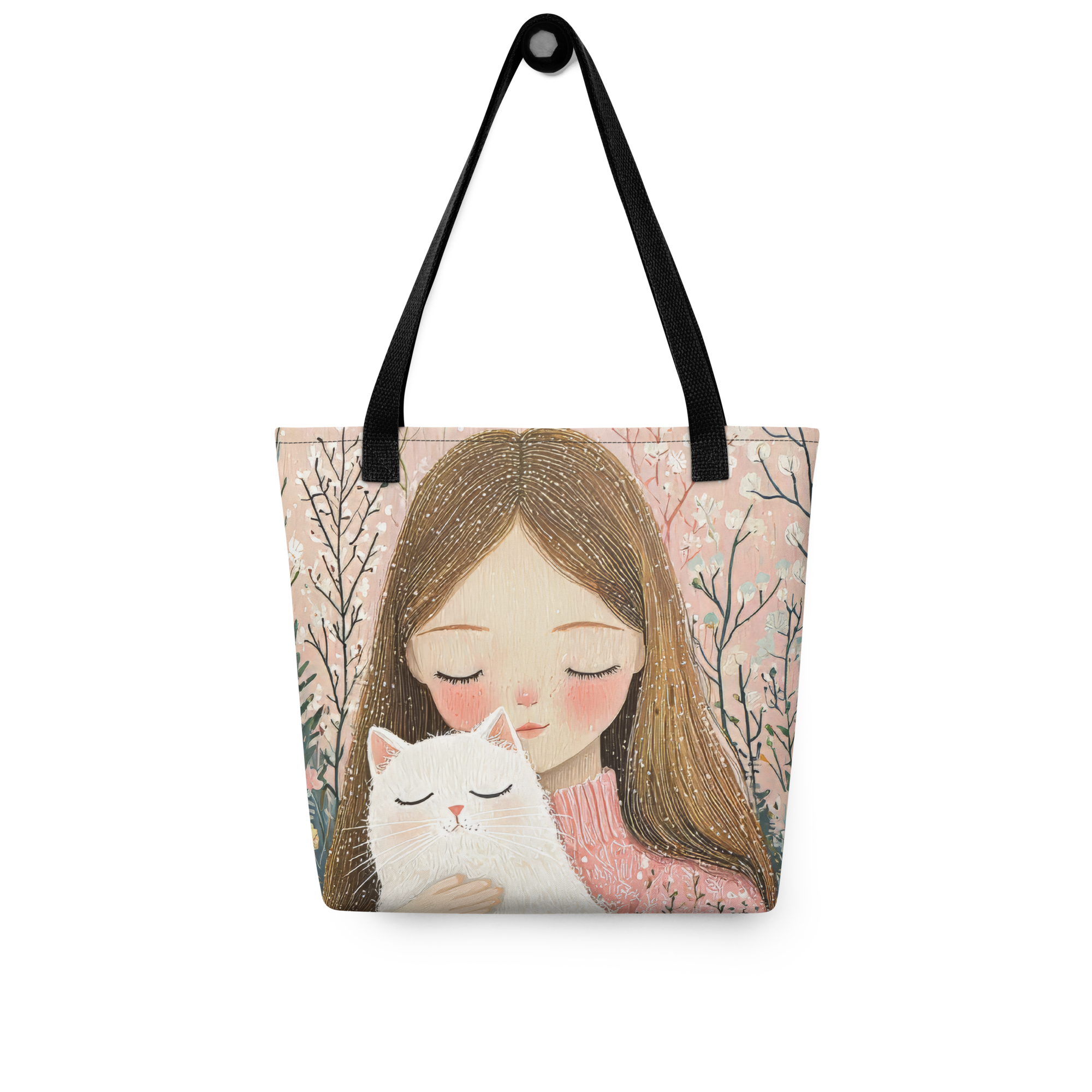 Girl and Cat Tote bag