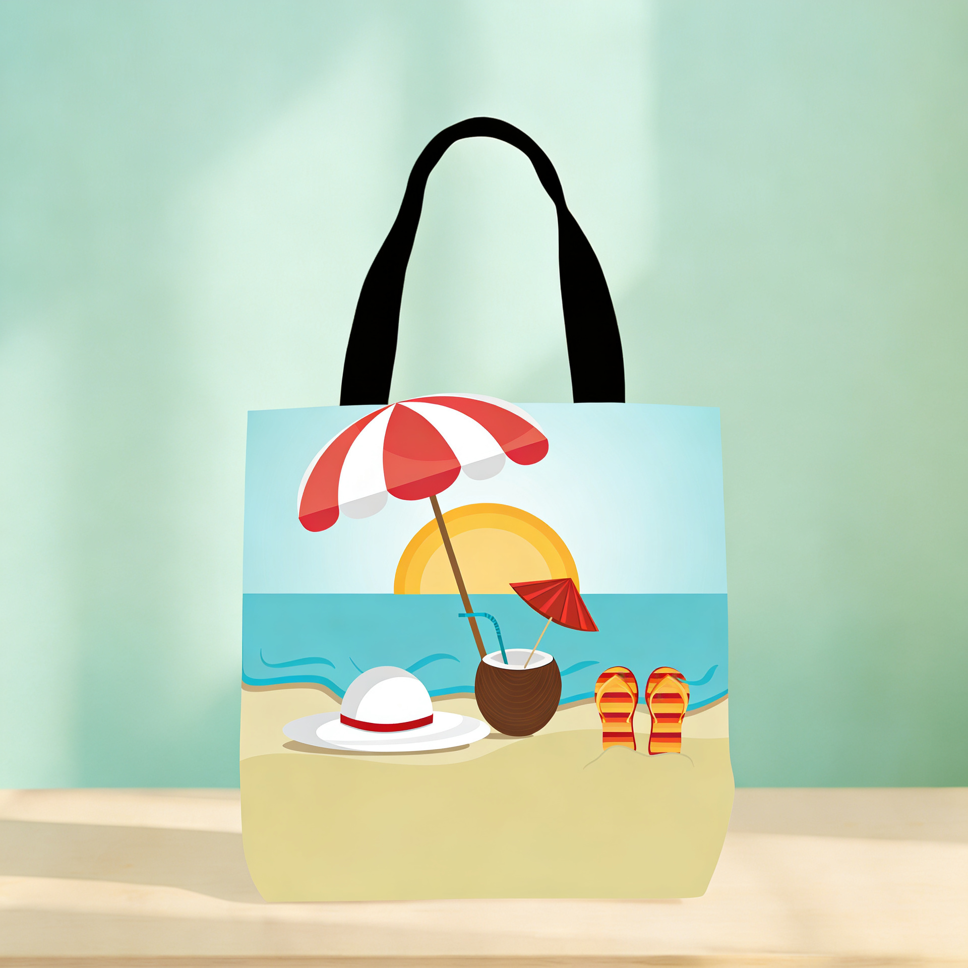 Colourful Fun Beach bag and Parasol Tote bag
