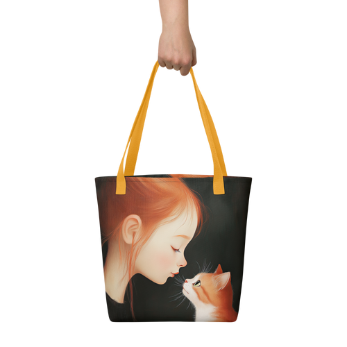 Cat and child friends Tote bag