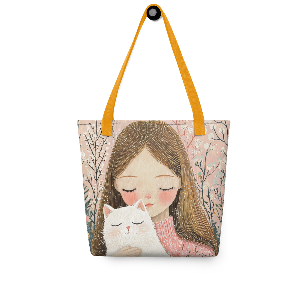Girl and Cat Tote bag