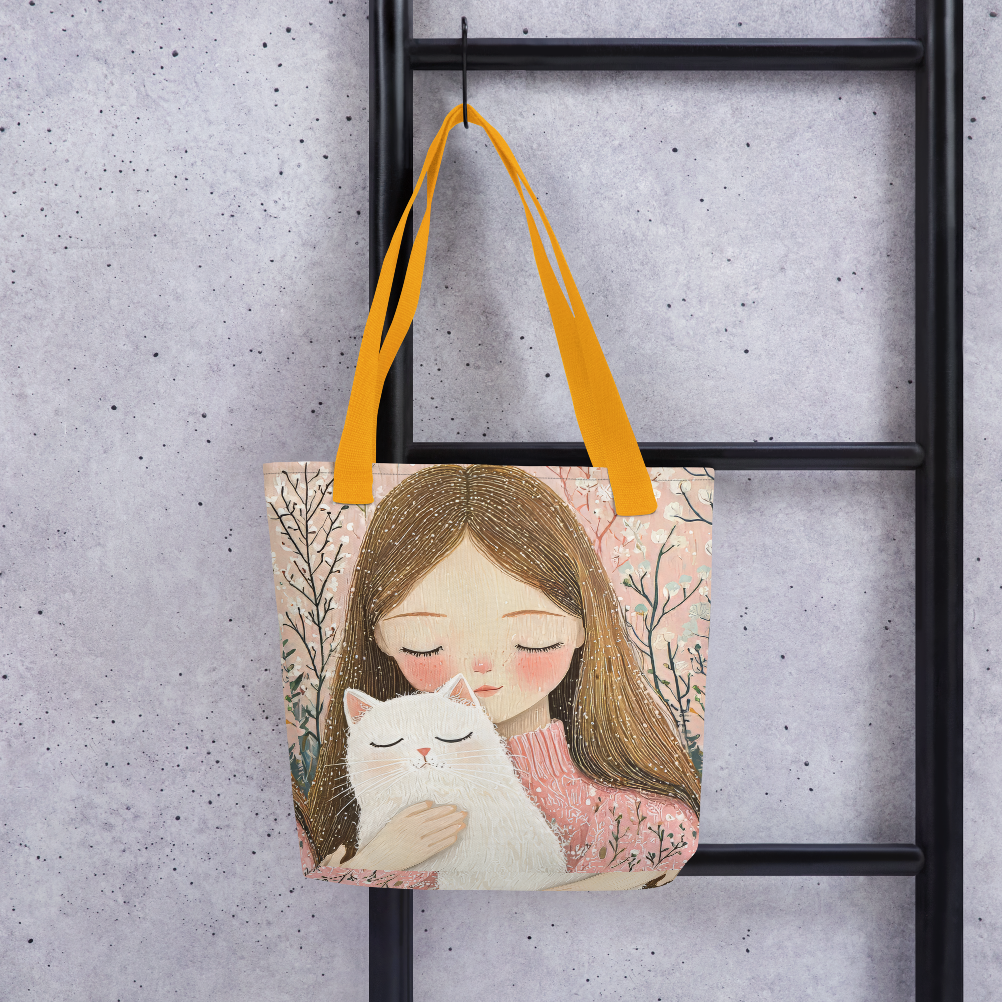 Girl and Cat Tote bag