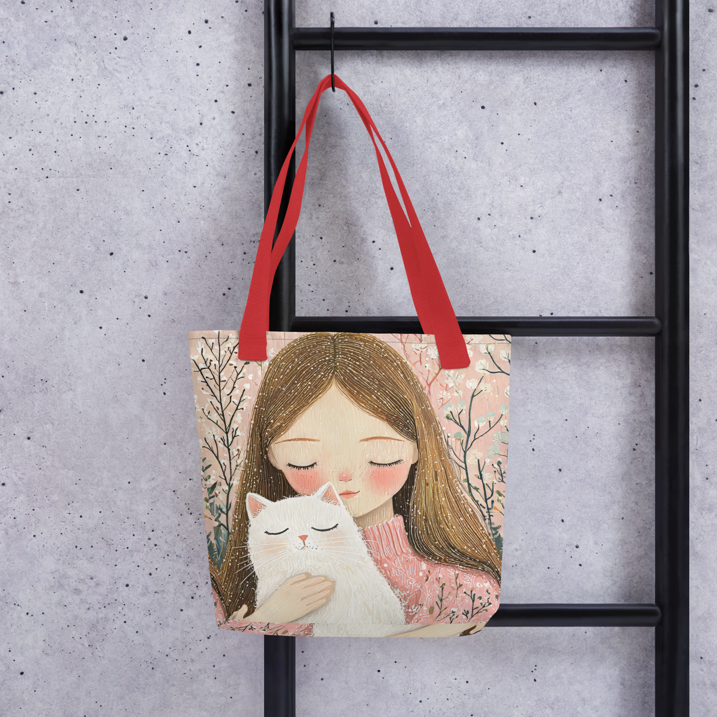 Girl and Cat Tote bag