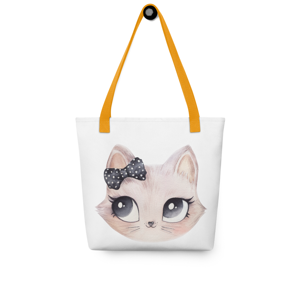 Cat with bow Tote bag
