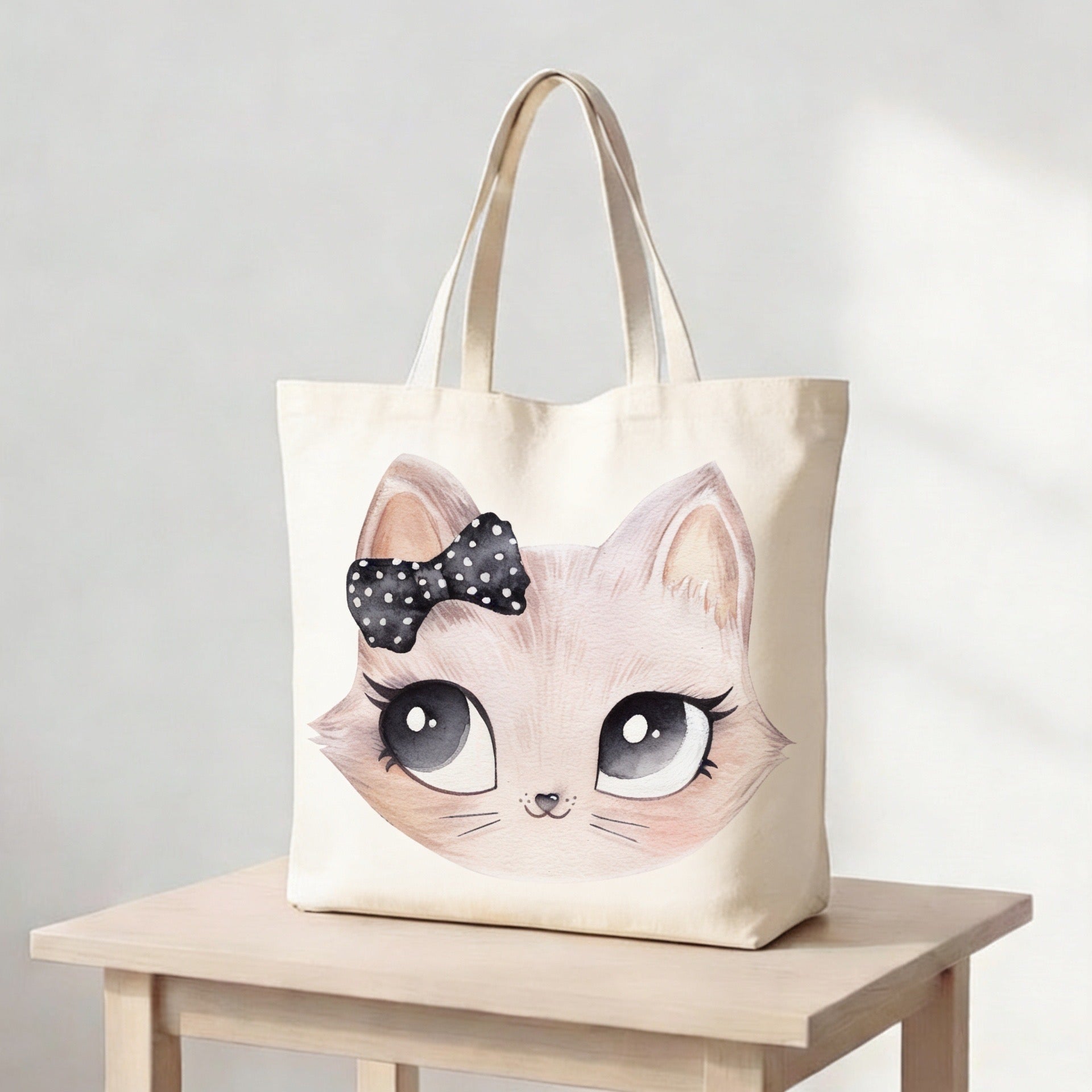 Cat with bow Tote bag