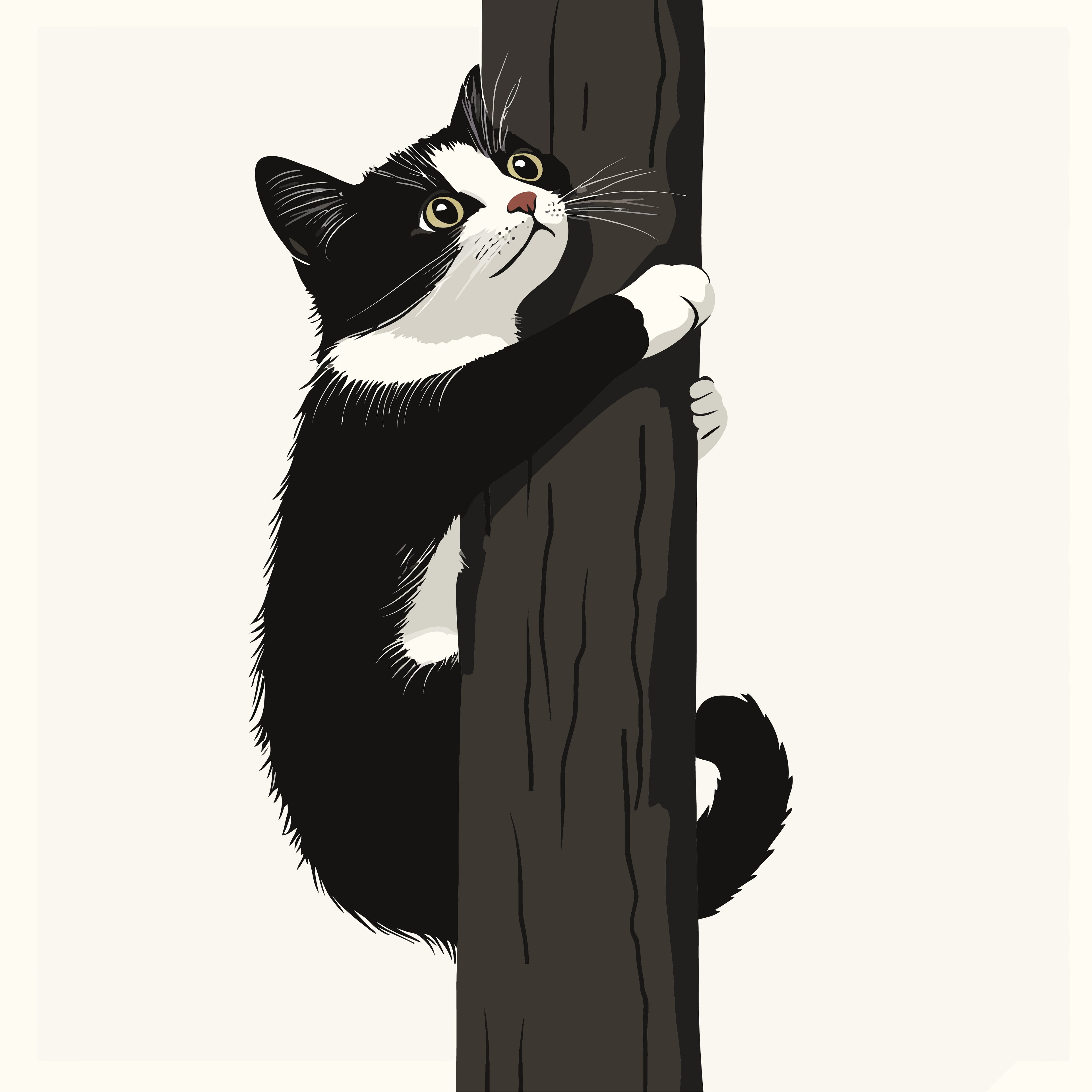 Comical Cat Climbs Cat Tree Tote bag